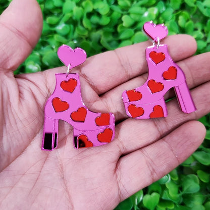 High-heel Boots Dangle Stud Earrings