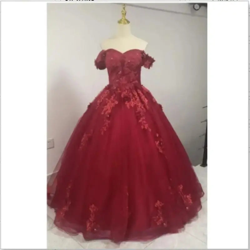 Sweetheart Off-The-Shoulder Tulle Floor-Length Quinceanera Dress