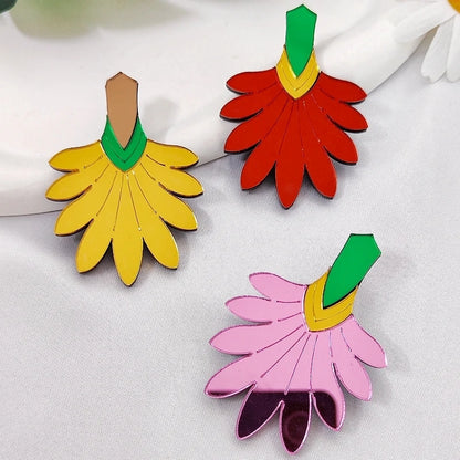Floral Dangle Stud Earrings