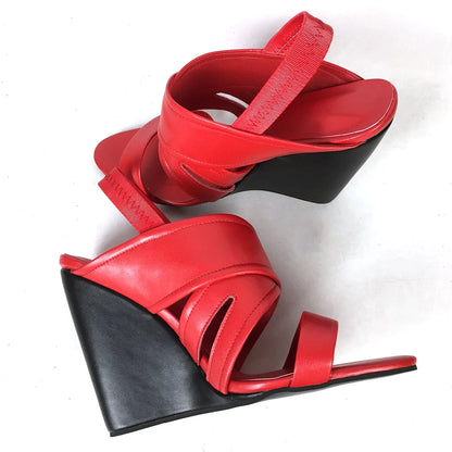 High Heels Wedges Sandals Back Strap