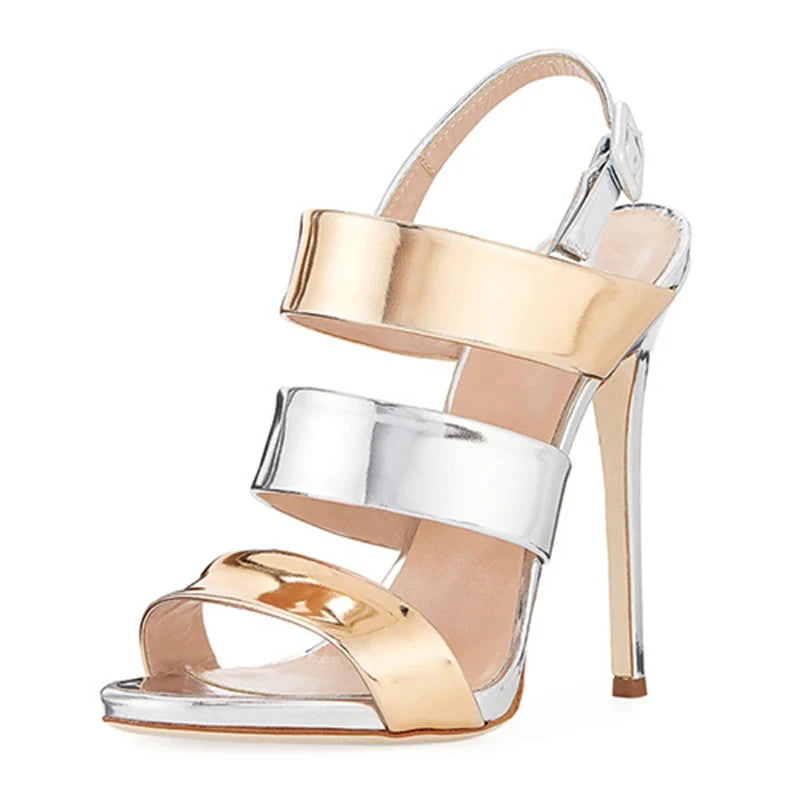 Sandals Peep Toe High Heels Strappy Slingback