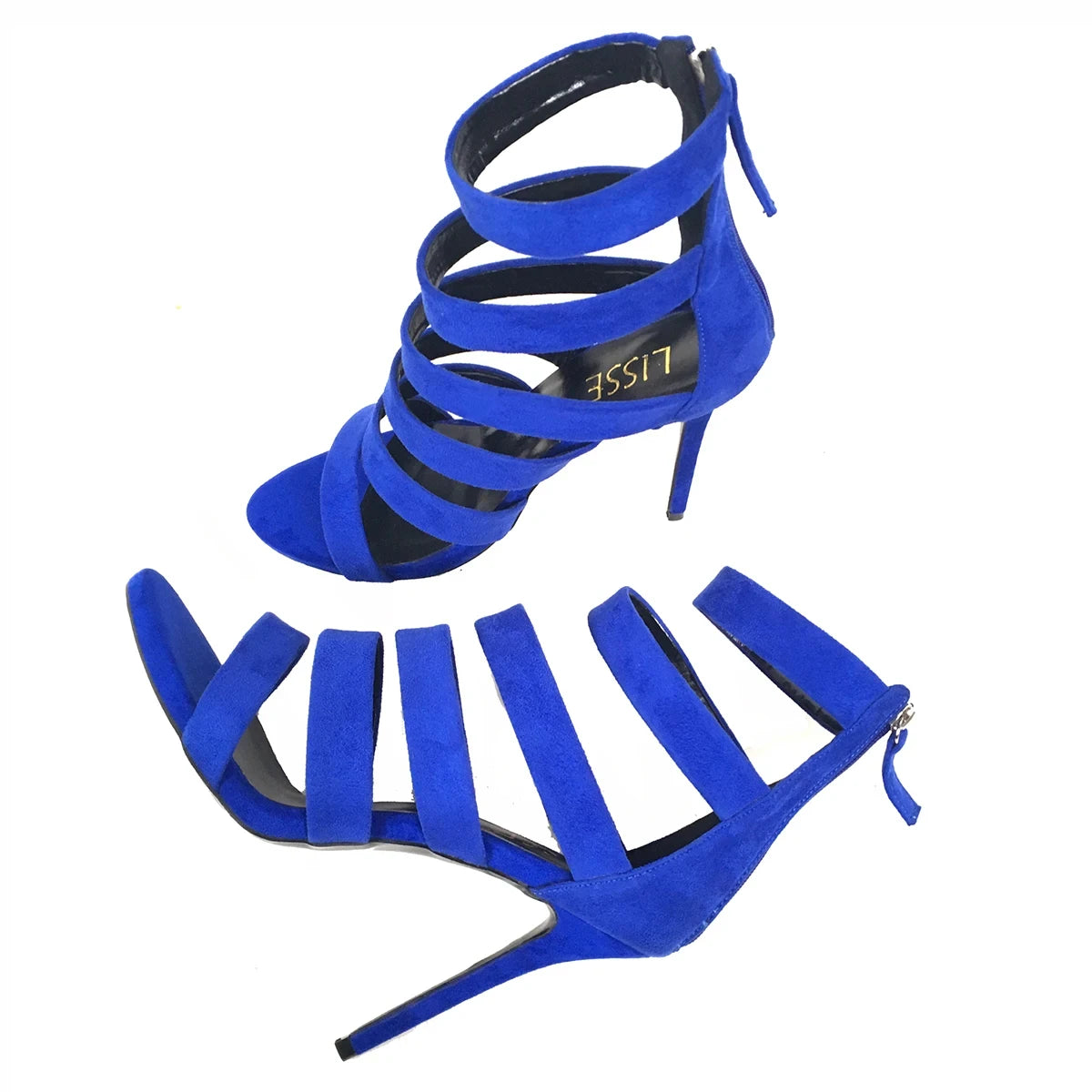 Sandals High Heels Stiletto Strappy Back Zipper