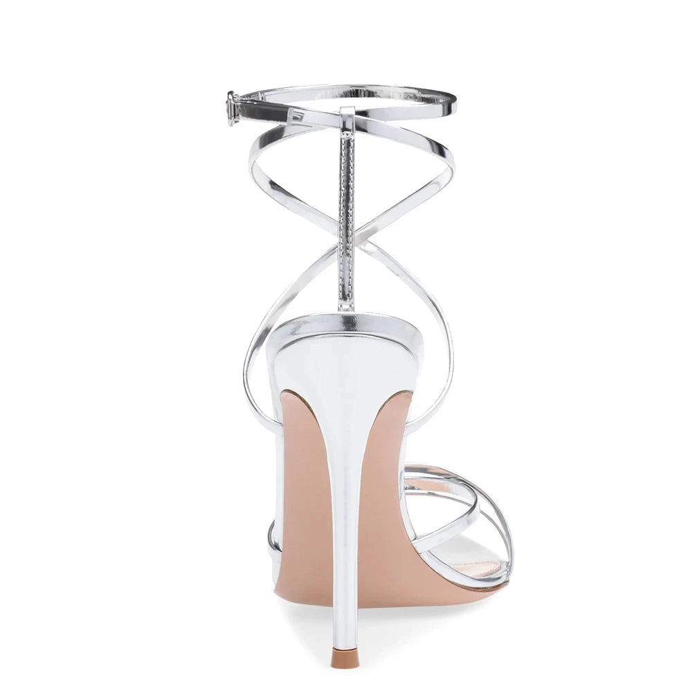 Sandals Pointy Sole High Heels Stiletto Ankle Strap