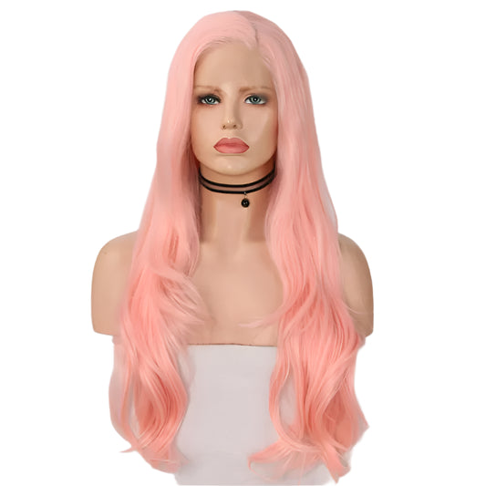 Pink Wavy Lace Front Wig