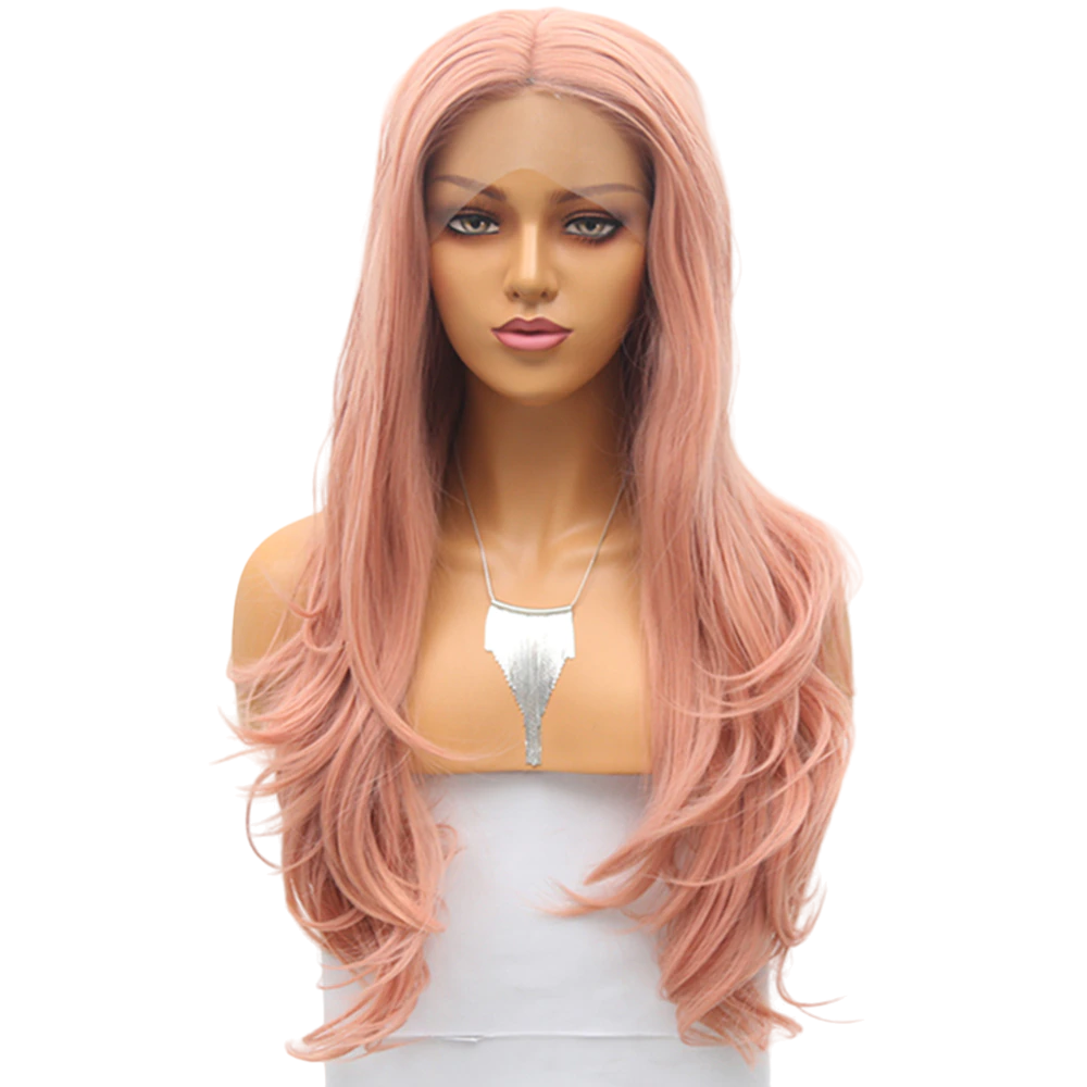 Pink Wavy Lace Front Wig