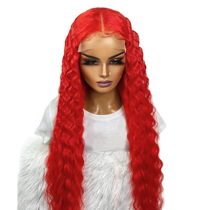 Red Wavy Lace Front Wig