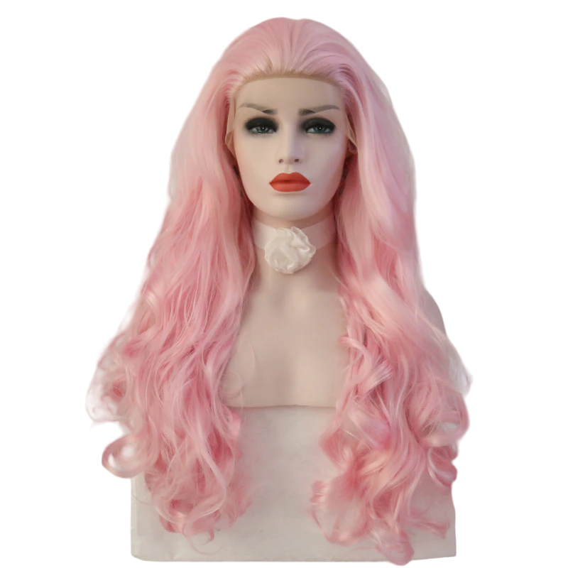 Pink Wavy Lace Front Wig