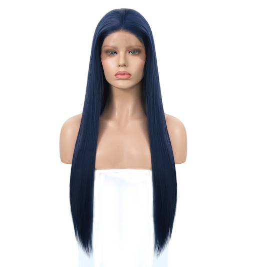 Dark Blue Straight Lace Front Wig