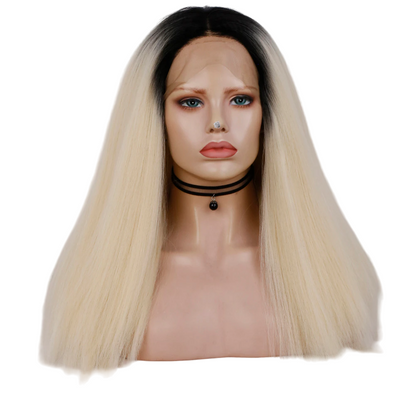 Ombre Blonde Straight Synthetic Lace Front Wig