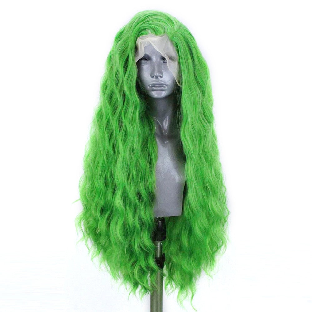 Green Wavy Lace Front Wig