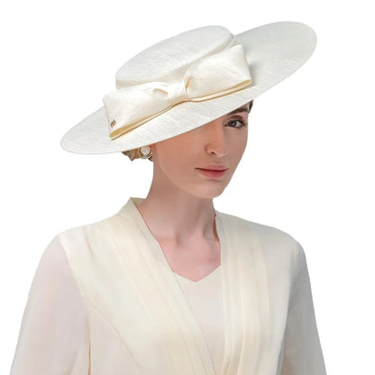 Elegant Wide Brim Hat with Big Bowknot