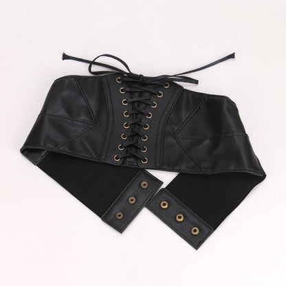 Lace-up Wide Elastic Belt