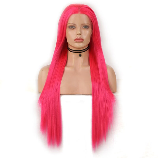 Hot Pink Straight Lace Front Wig