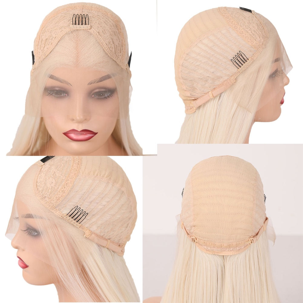 Ombre Pink Wavy Lace Front Wig