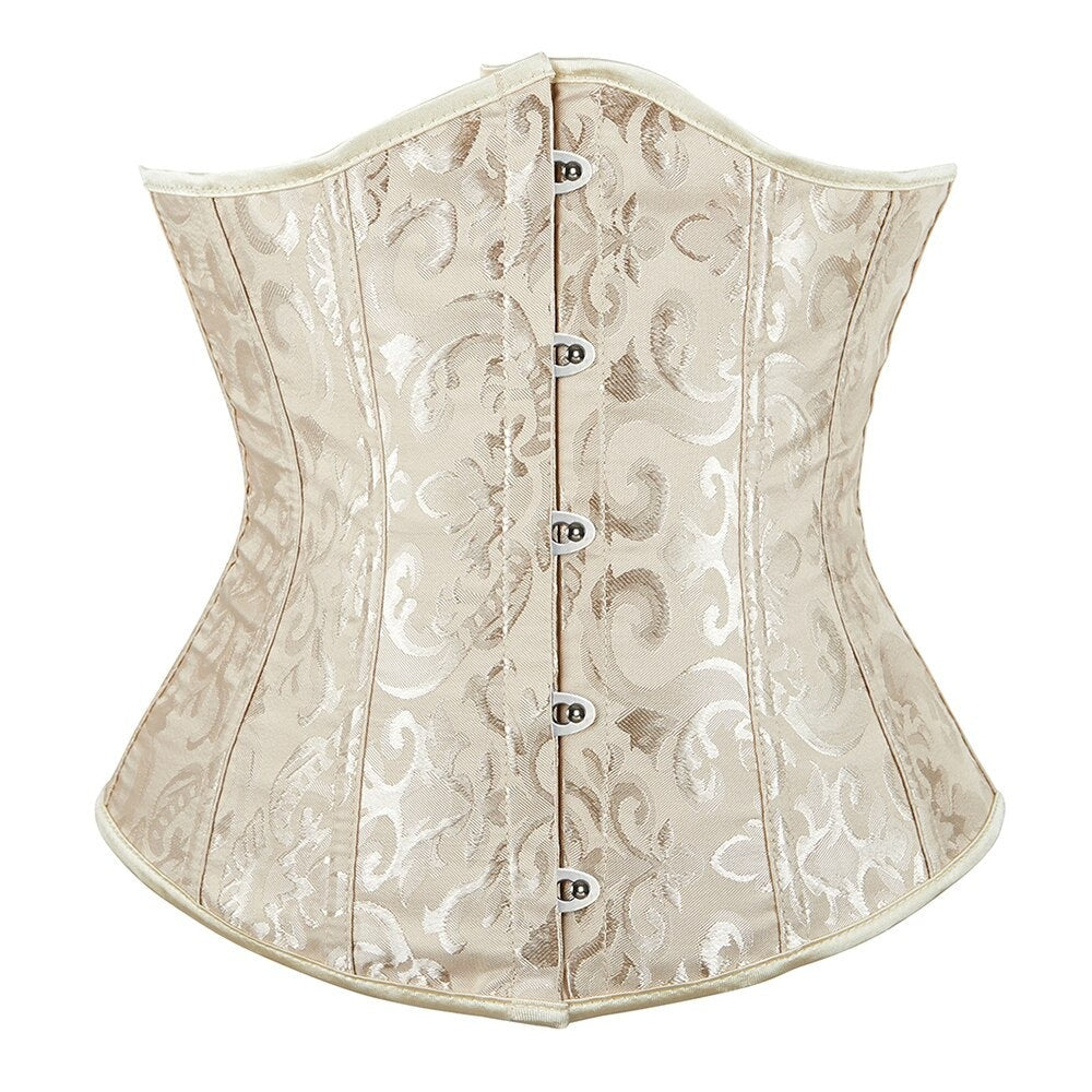 Beige Floral Underbust Corset