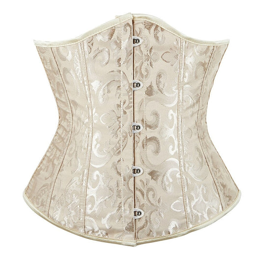 Beige Floral Underbust Corset