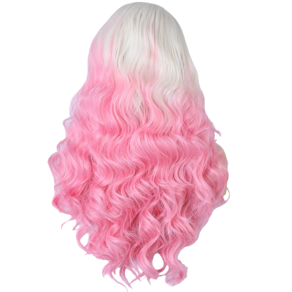 Ombre Pink Wavy Lace Front Wig