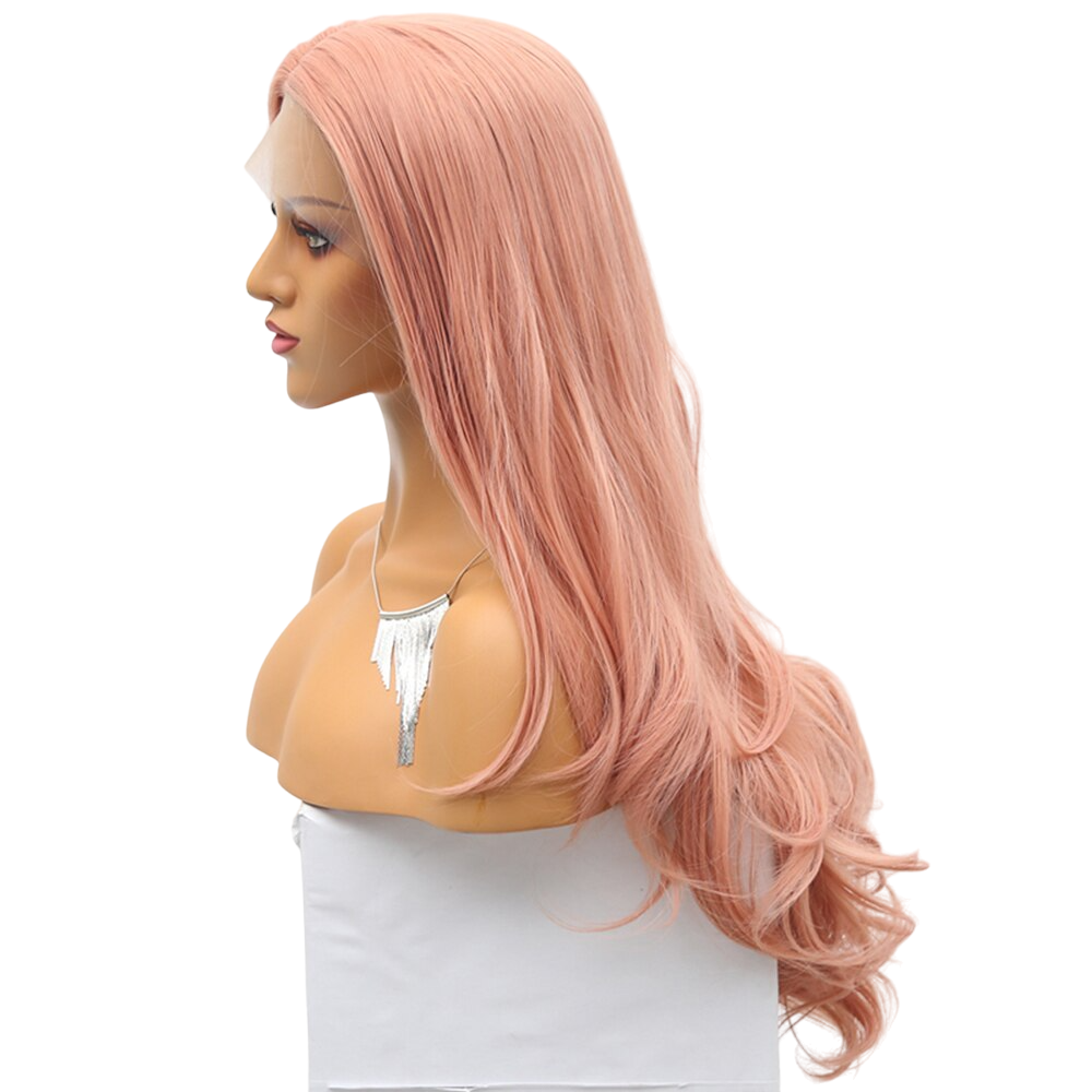 Pink Wavy Lace Front Wig