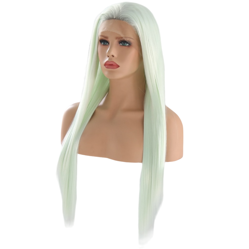 Light Green Straight Lace Front Wig