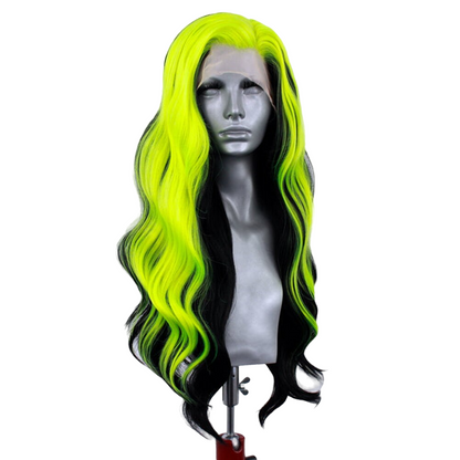 Black and Green Wavy Lace Front Wig