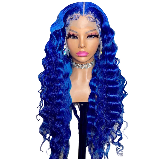 Blue Wavy Lace Front Wig
