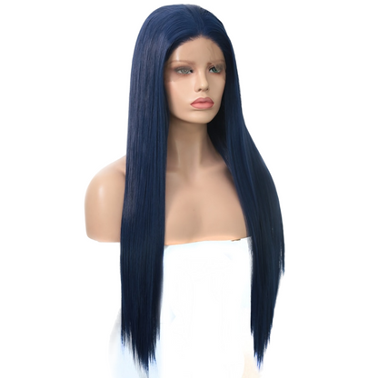 Dark Blue Straight Lace Front Wig