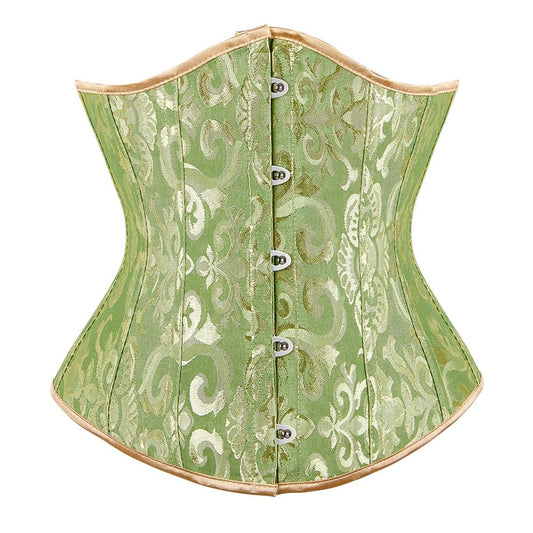 Green Floral Underbust Corset