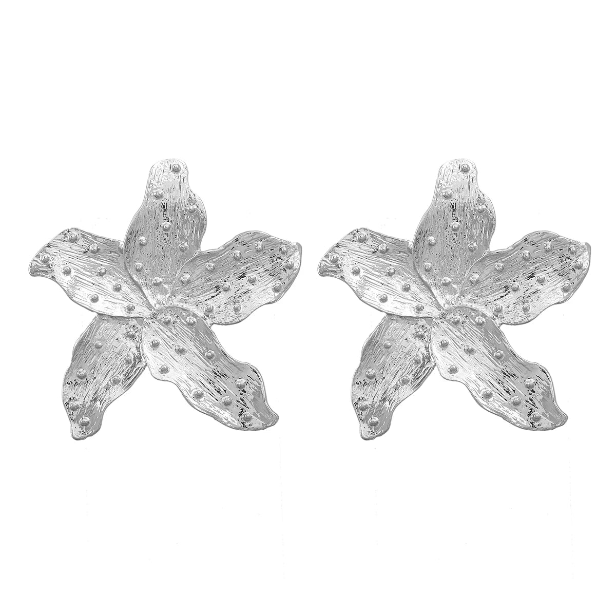 Metal Irregular Flower Earrings