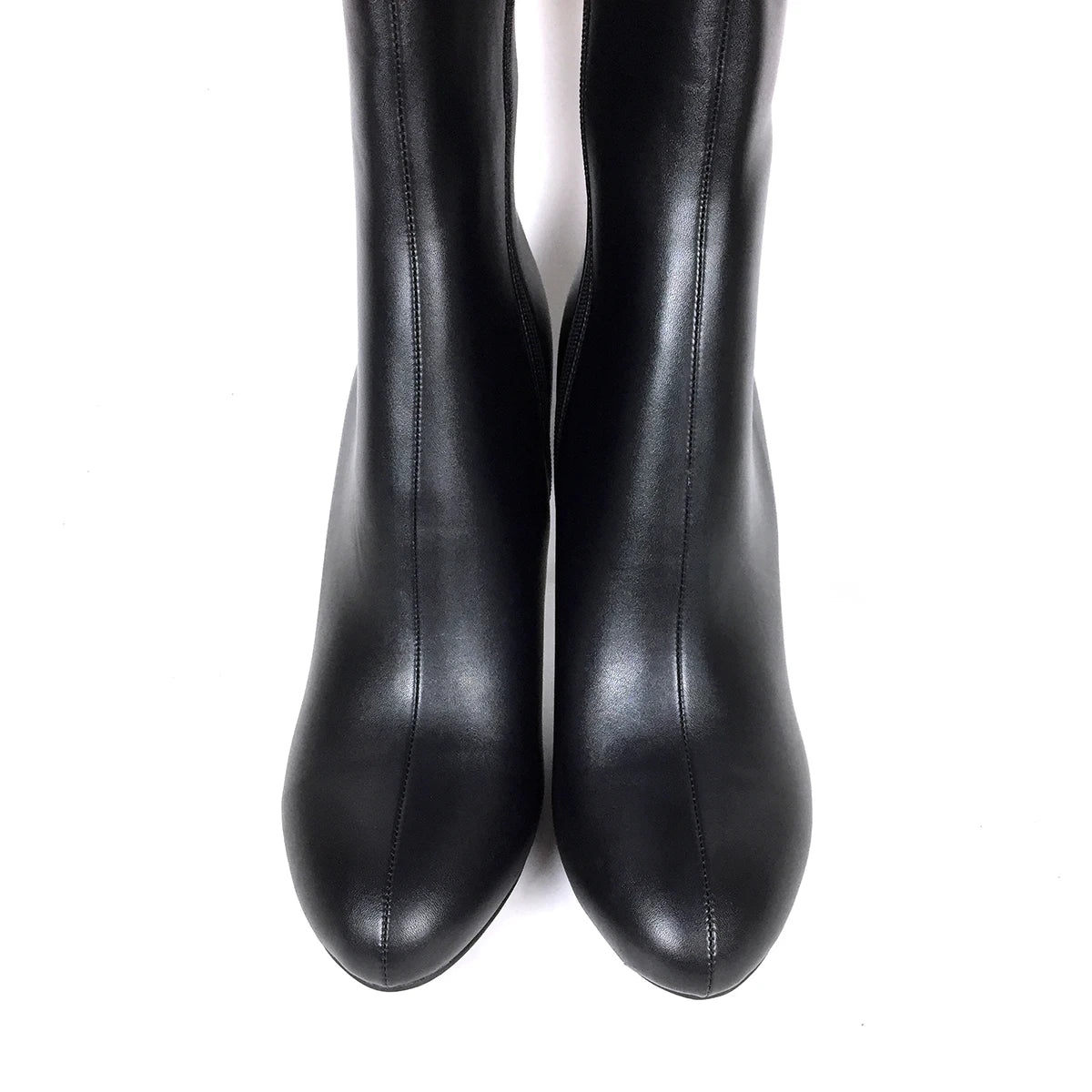 Full Zipper Knee High Round Toe High Heel Boots