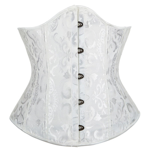 White Floral Underbust Corset