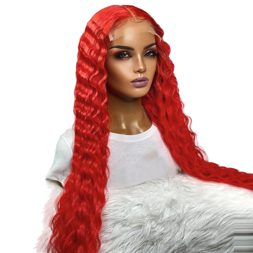 Red Wavy Lace Front Wig