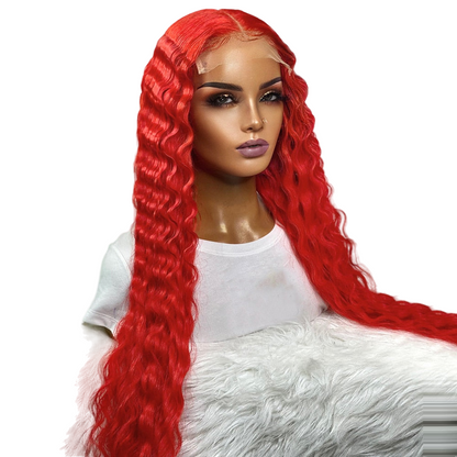 Red Wavy Lace Front Wig