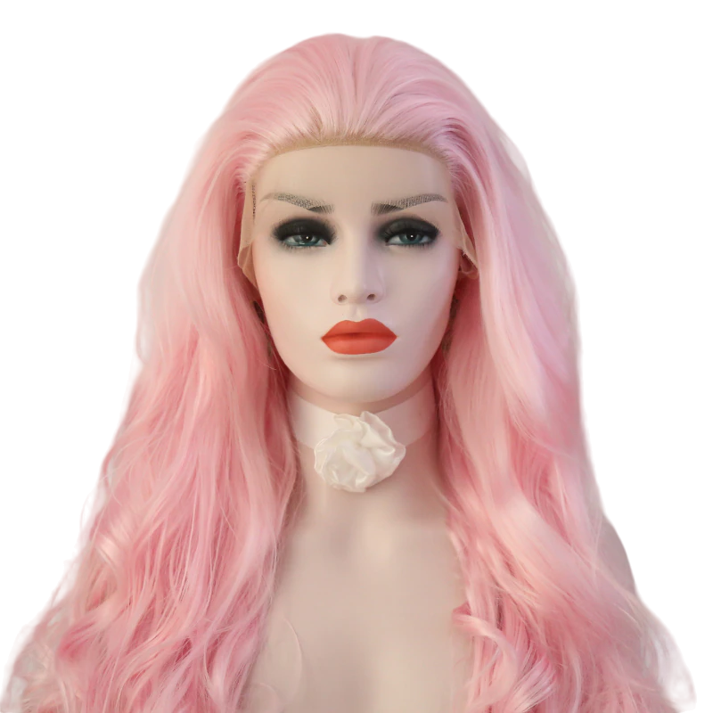 Pink Wavy Lace Front Wig