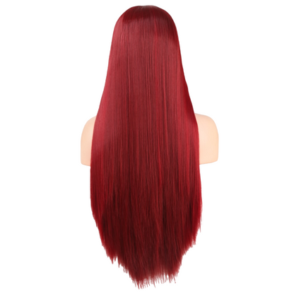 Red Straight Synthetic Lace Front Wig