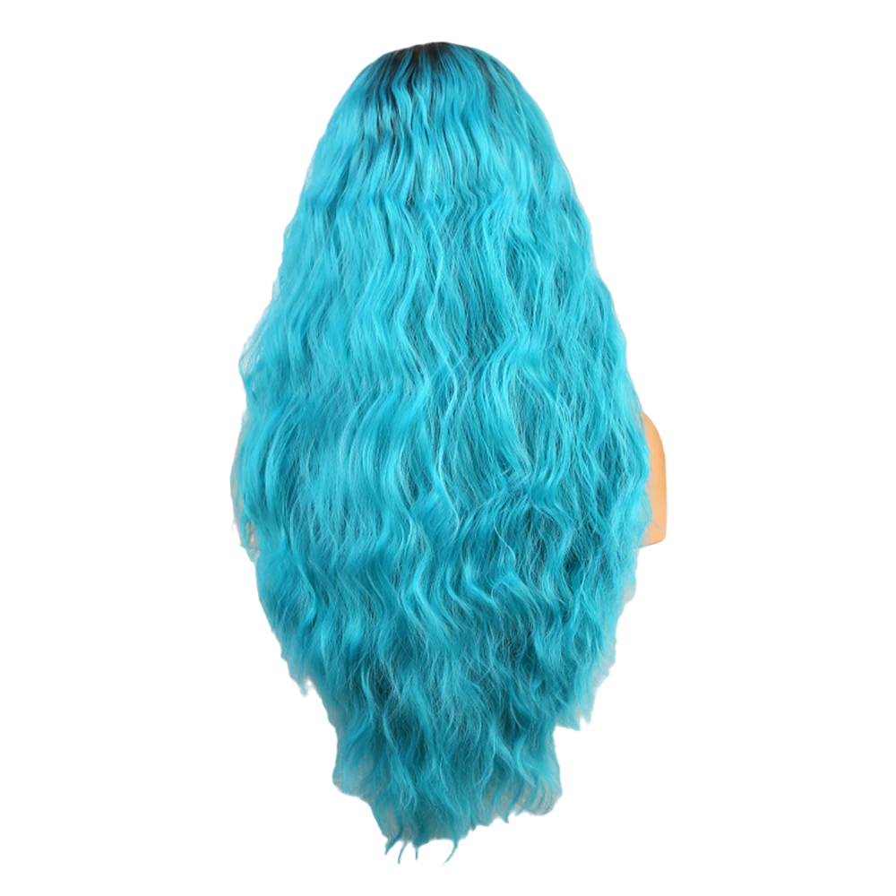 Ombre Blue Wavy Lace Front Wig