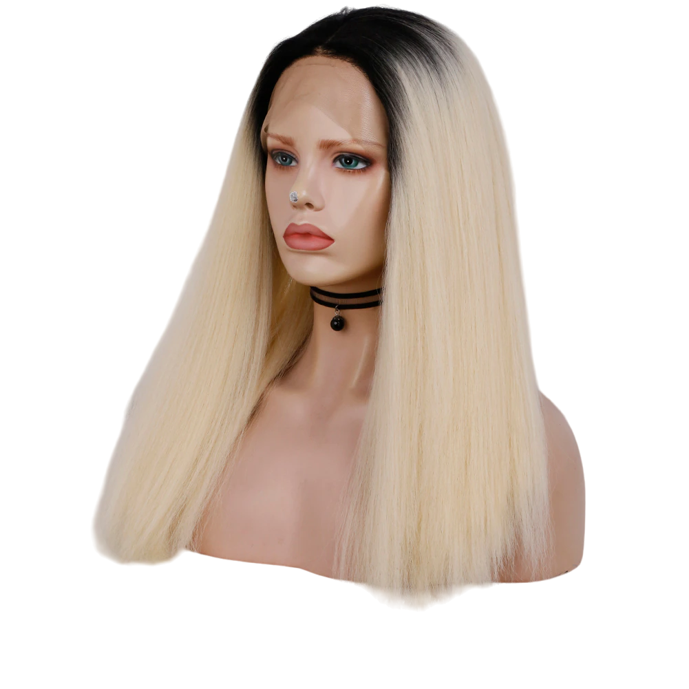 Ombre Blonde Straight Synthetic Lace Front Wig