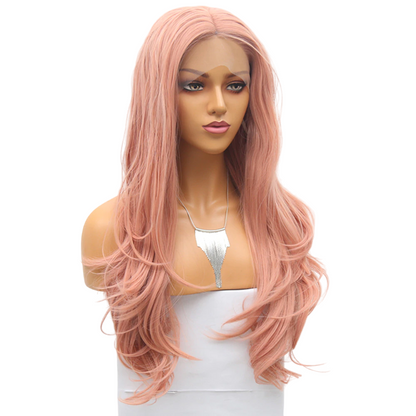 Pink Wavy Lace Front Wig