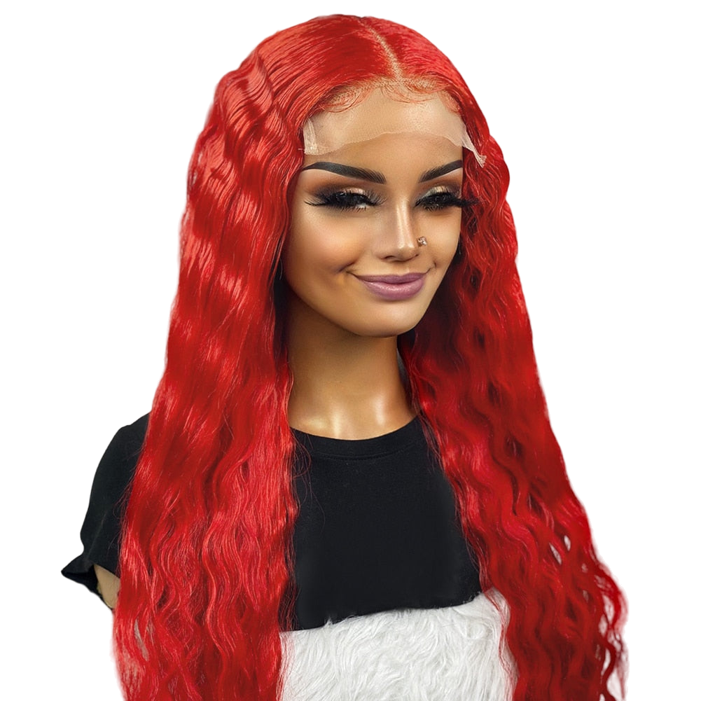 Red Wavy Lace Front Wig