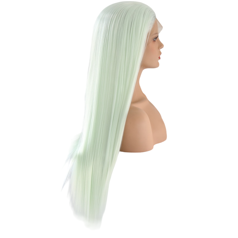 Light Green Straight Lace Front Wig