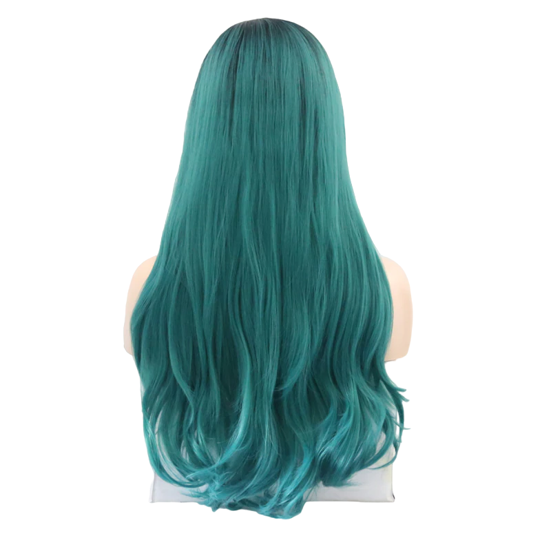 Ombre Green Wavy Lace Front Wig