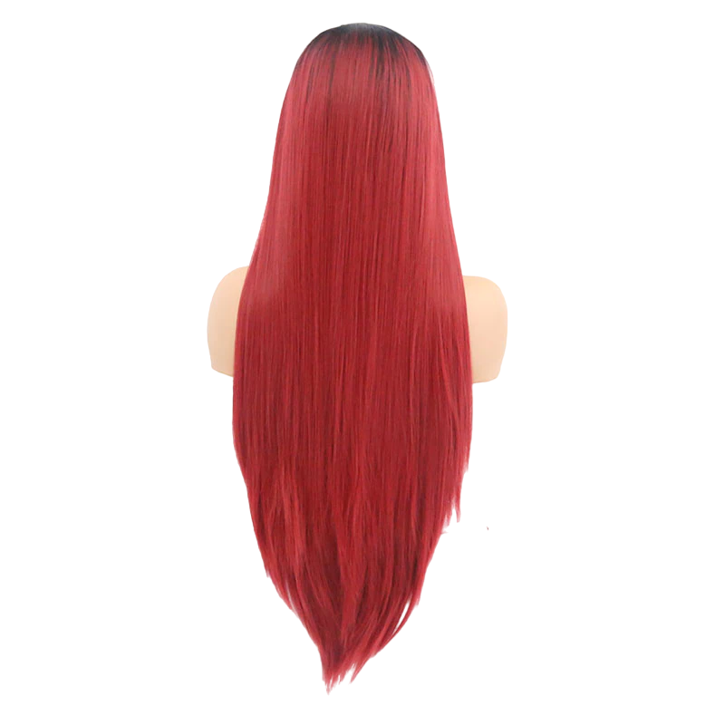 Ombre Red Straight Lace Front Wig