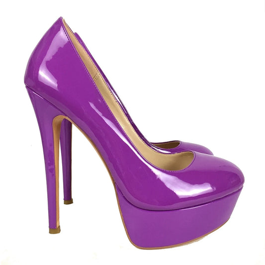 Round Toe High Heels Platform Pumps