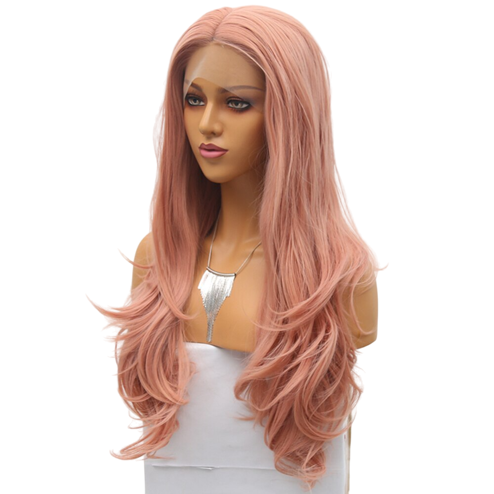 Pink Wavy Lace Front Wig