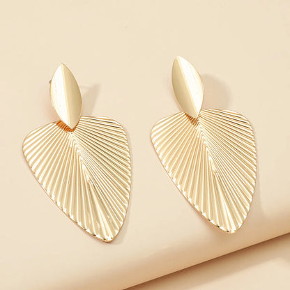 Exaggerated Leaf Metal Earrings