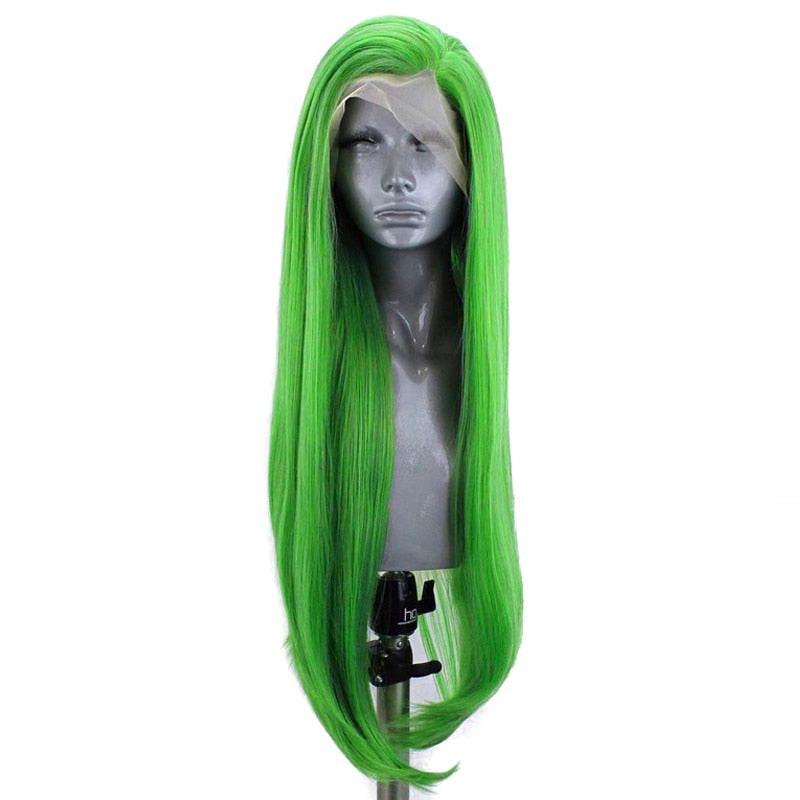 Green Straight Lace Front Wig