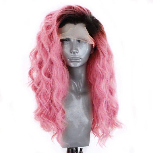 Ombre Pink Wavy Lace Front Wig