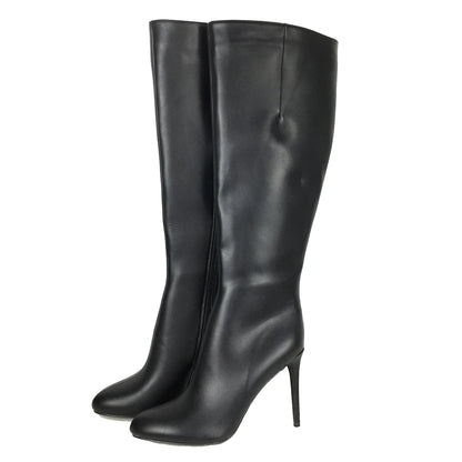 Full Zipper Knee High Round Toe High Heel Boots