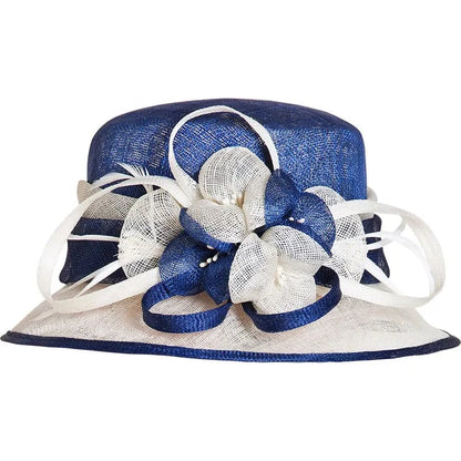 Elegant Short Brim Hat with Floral Decoration