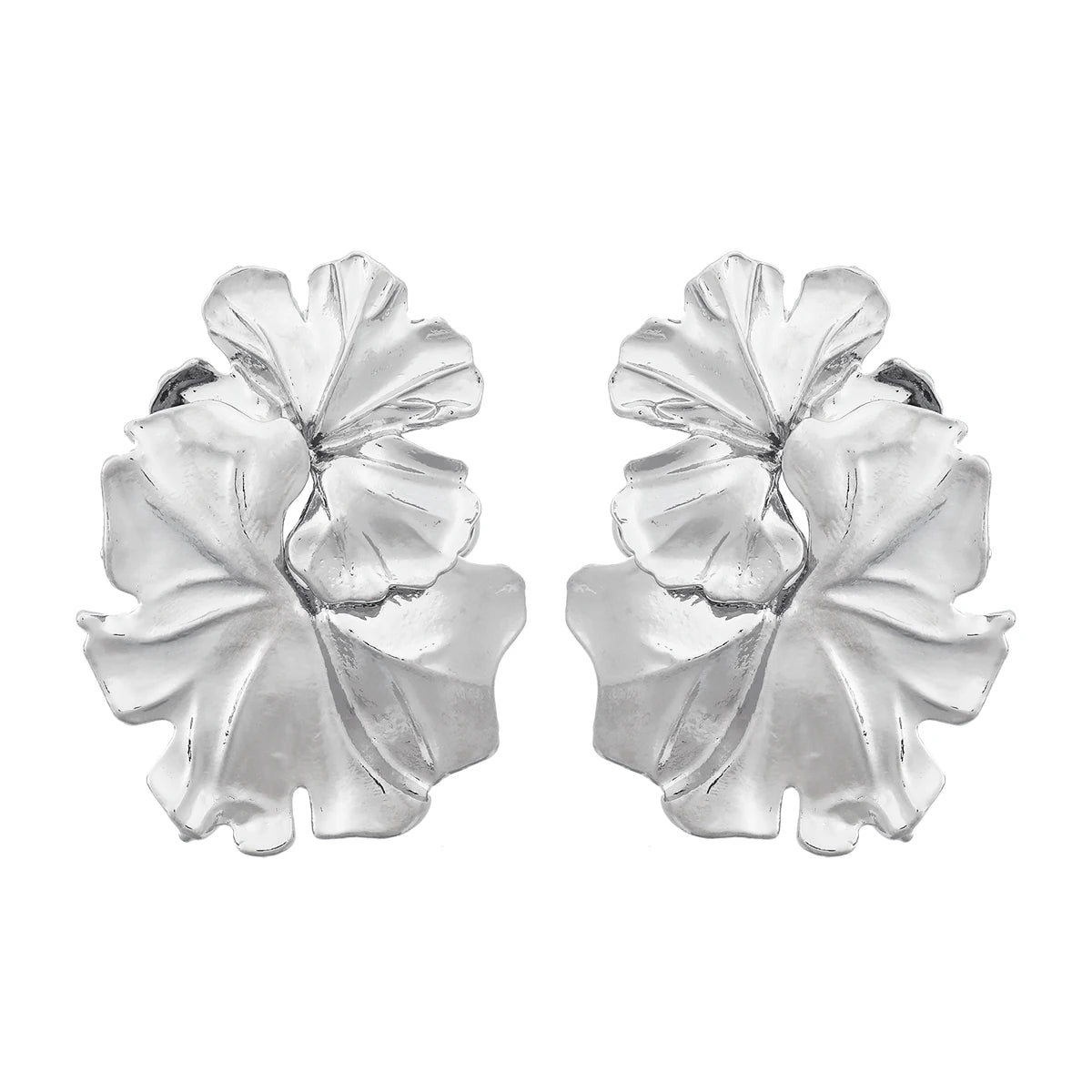 Drop Metal Flower Earrings