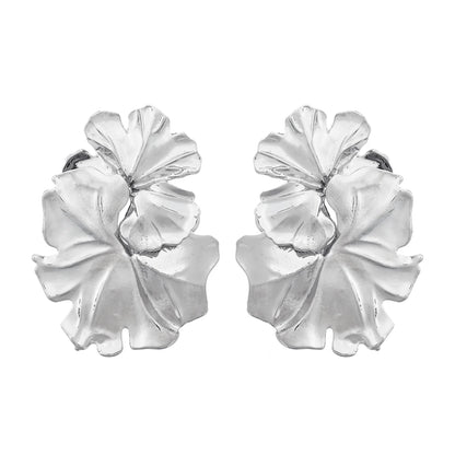 Drop Metal Flower Earrings